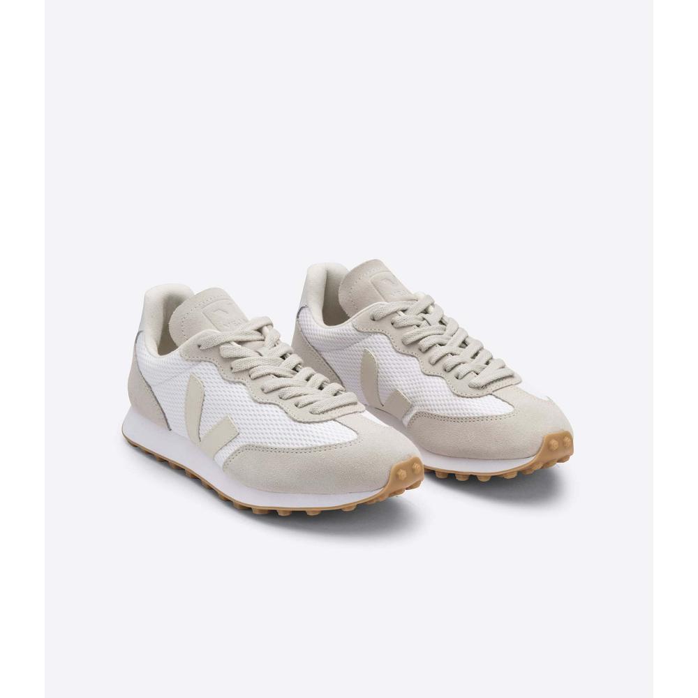 White/Beige Women's Veja RIO BRANCO ALVEOMESH Running Shoes | AU 423YXF